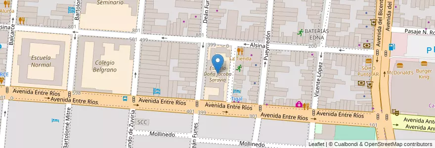 Mapa de ubicacion de Escuela Doña Jacoba Saravia en Argentine, Salta, Capital, Municipio De Salta, Salta.