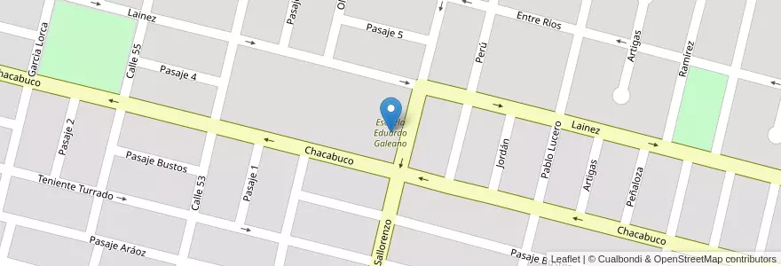 Mapa de ubicacion de Escuela Eduardo Galeano en アルゼンチン, サンルイス州, General Pedernera, Villa Mercedes, Municipio De Villa Mercedes.