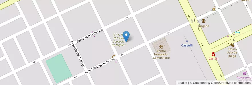 Mapa de ubicacion de Escuela Educación Primaria N° 802 en الأرجنتين, Chaco, Departamento General Güemes, Municipio De Juan José Castelli, Juan José Castelli, Juan Jose Castelli.