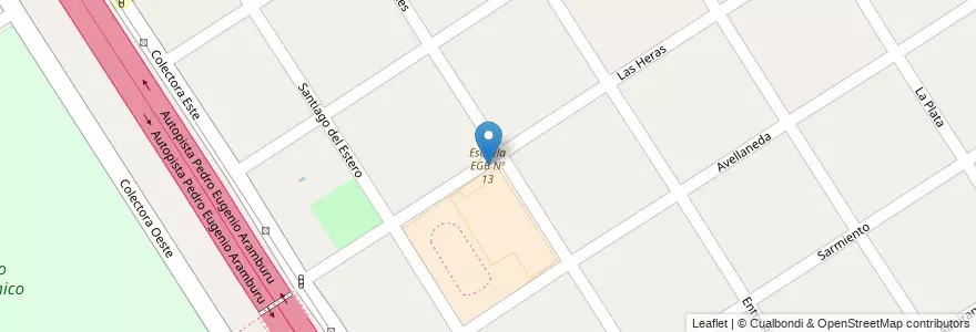Mapa de ubicacion de Escuela EGB Nº 13 en Arjantin, Buenos Aires, Partido De Escobar, Ingeniero Maschwitz.
