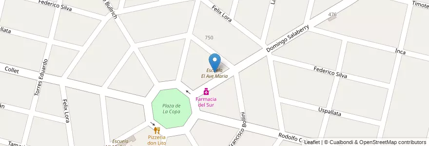 Mapa de ubicacion de Escuela El Ave Maria en Argentina, Buenos Aires, Partido De Almirante Brown, Claypole.