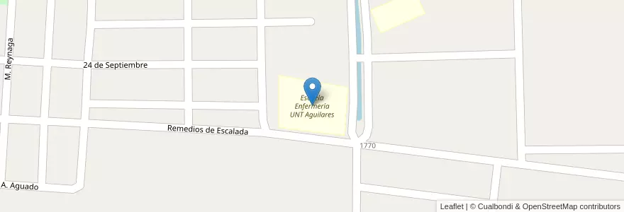 Mapa de ubicacion de Escuela Enfermería UNT Aguilares en Arjantin, Tucumán, Departamento Río Chico, Aguilares, Municipio De Aguilares.
