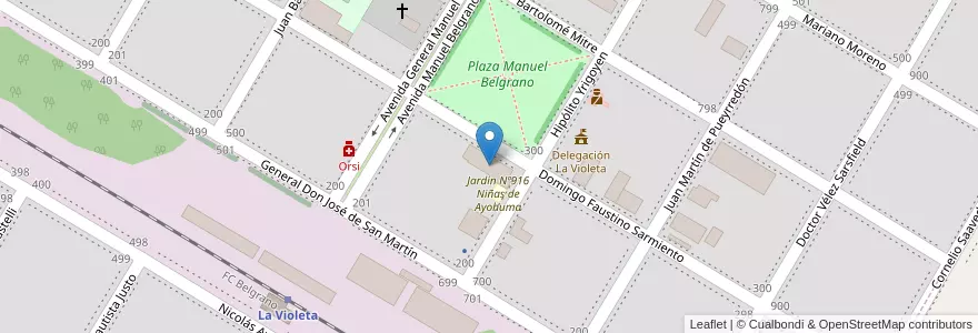 Mapa de ubicacion de Escuela E.P..B Bartolomé Mitre en Argentina, Buenos Aires, Partido De Pergamino, La Violeta.