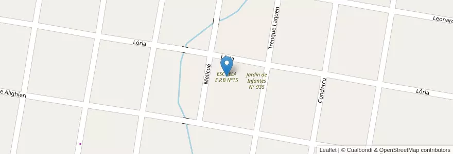 Mapa de ubicacion de ESCUELA E.P.B Nº15 en الأرجنتين, بوينس آيرس, Partido De Merlo, Mariano Acosta.