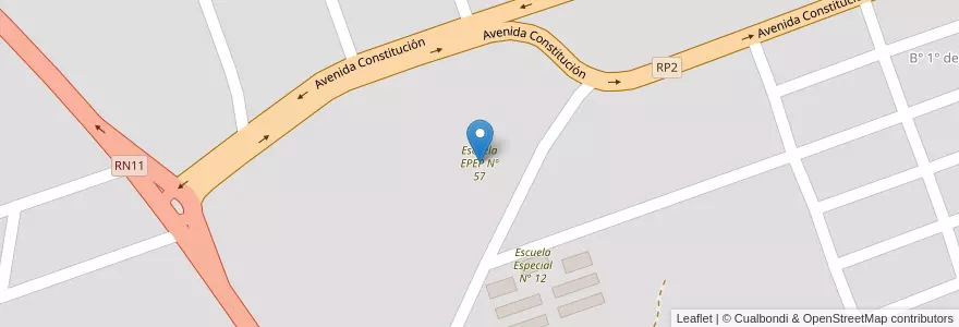 Mapa de ubicacion de Escuela EPEP Nº 57 en アルゼンチン, フォルモサ州, Departamento Formosa, Municipio De Formosa, Formosa.