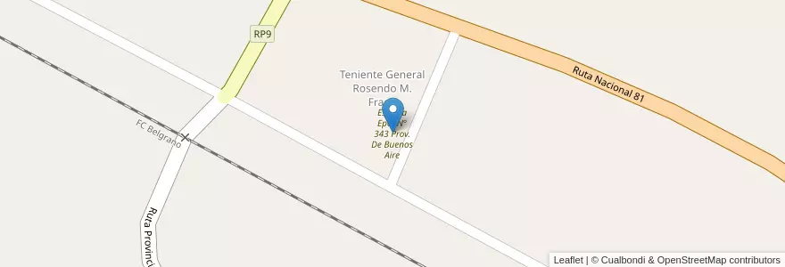 Mapa de ubicacion de Escuela Epet N° 343 Prov. De Buenos Aire en アルゼンチン, フォルモサ州, Departamento Matacos.
