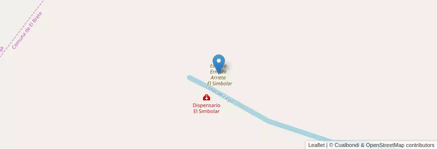 Mapa de ubicacion de Escuela Ernesto Arrieta - El Simbolar en Argentinië, Córdoba, Departamento Cruz Del Eje, Pedanía Cruz Del Eje, Comuna De El Brete.