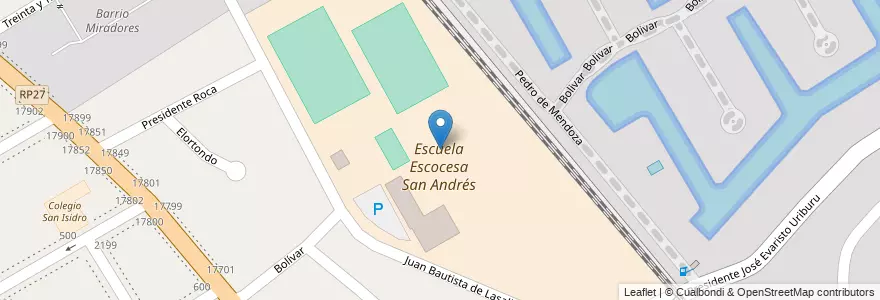Mapa de ubicacion de Escuela Escocesa San Andrés en アルゼンチン, ブエノスアイレス州, Partido De San Isidro, Beccar.