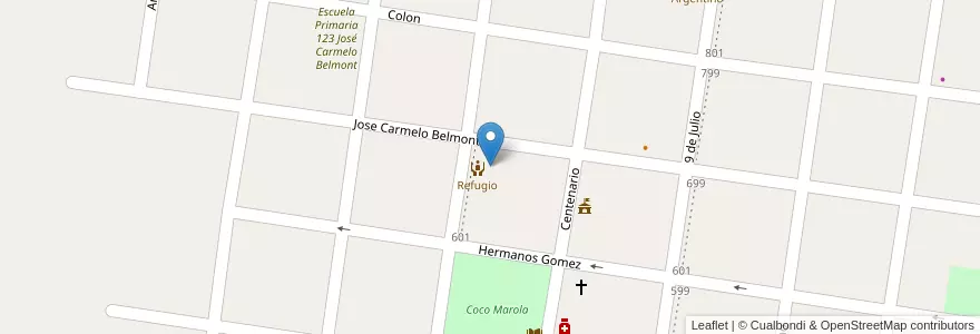 Mapa de ubicacion de Escuela Especial 18 en アルゼンチン, コリエンテス州, Departamento General Alvear, Municipio De Alvear.