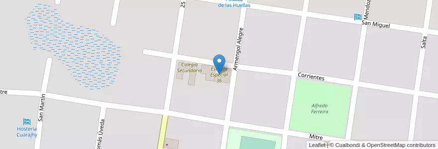 Mapa de ubicacion de Escuela Especial 36 en Аргентина, Корриентес, Departamento San Miguel, Municipio De Loreto, Loreto.