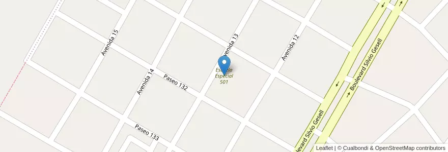 Mapa de ubicacion de Escuela Especial 501 en Arjantin, Buenos Aires, Partido De Villa Gesell.