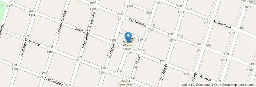 Mapa de ubicacion de Escuela Especial 501 Helen Keller en Argentina, Buenos Aires, Partido De San Andrés De Giles.