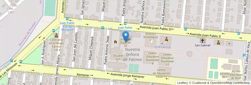 Mapa de ubicacion de Escuela Especial 55 en 阿根廷, Misiones, Departamento Capital, Municipio De Garupá.