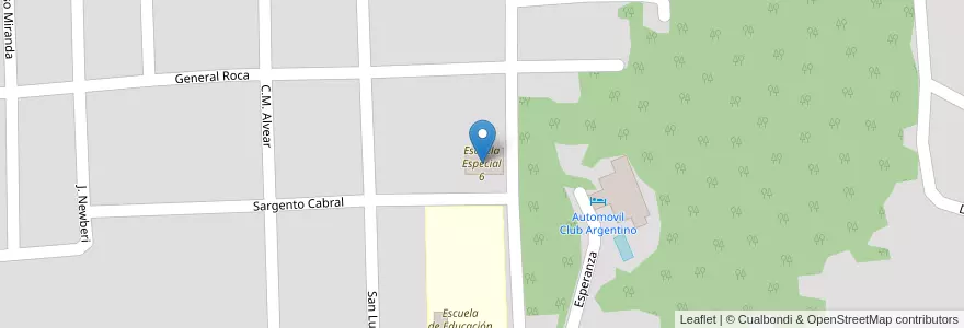 Mapa de ubicacion de Escuela Especial 6 en 阿根廷, Misiones, Departamento Eldorado, Municipio De Eldorado, Eldorado.