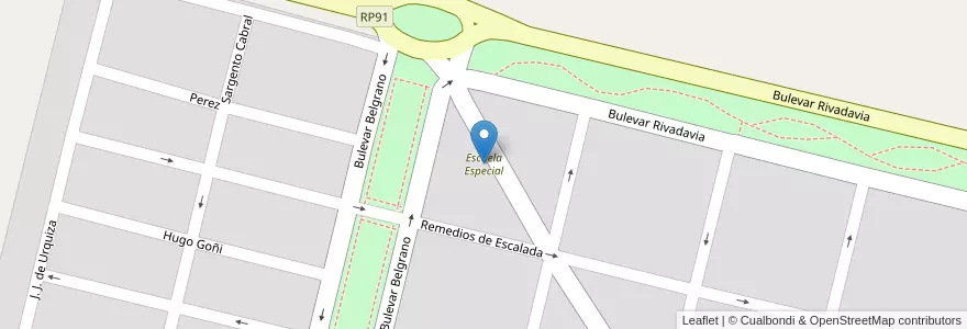 Mapa de ubicacion de Escuela Especial en Arjantin, Santa Fe, Departamento Iriondo, Municipio De Totoras.