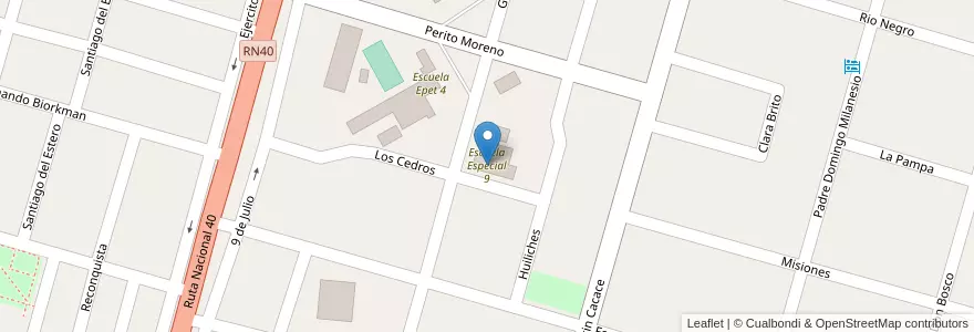 Mapa de ubicacion de Escuela Especial 9 en 阿根廷, 智利, 內烏肯省, Departamento Huiliches, Junín De Los Andes.
