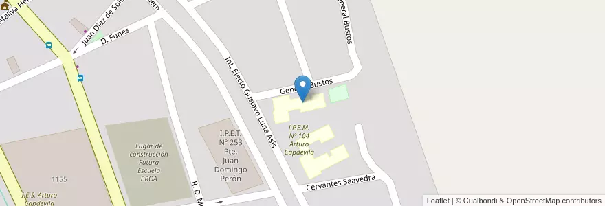Mapa de ubicacion de Escuela Especial "Arturo Illía" en 阿根廷, Córdoba, Departamento Cruz Del Eje, Municipio De Cruz Del Eje, Pedanía Cruz Del Eje, Cruz Del Eje.