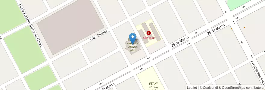 Mapa de ubicacion de Escuela especial Arturo Illia en آرژانتین, استان انتره ریوس, Departamento Federación, Distrito Gualeguaycito, Federación.