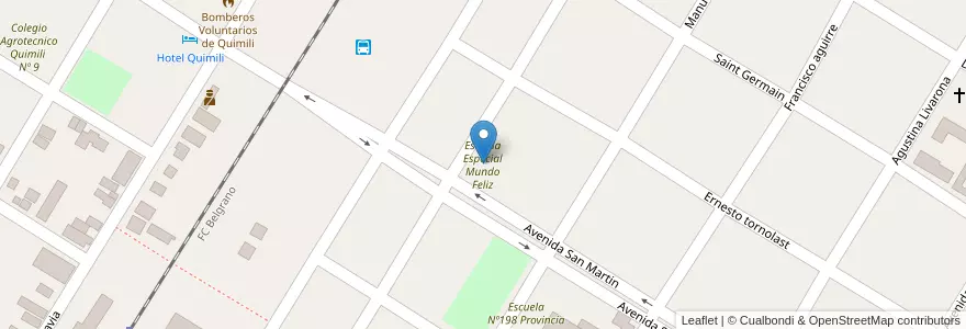 Mapa de ubicacion de Escuela Especial Mundo Feliz en Аргентина, Сантьяго-Дель-Эстеро, Departamento Moreno.