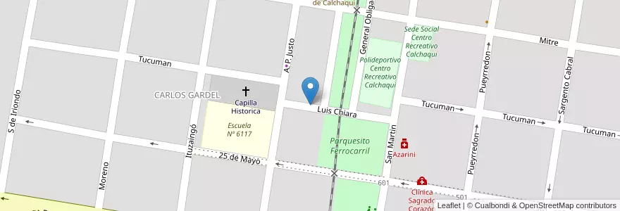 Mapa de ubicacion de Escuela Especial N° 2106 en آرژانتین, سانتافه, Departamento Vera, Municipio De Calchaquí.