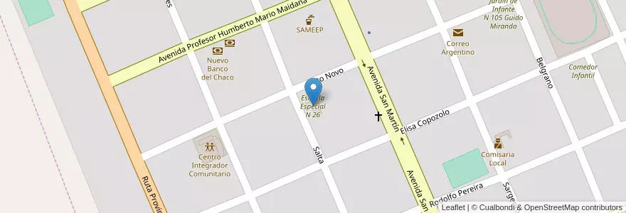 Mapa de ubicacion de Escuela Especial N 26 en Аргентина, Чако, Departamento Sargento Cabral, Municipio De Colonia Elisa, Colonia Elisa.