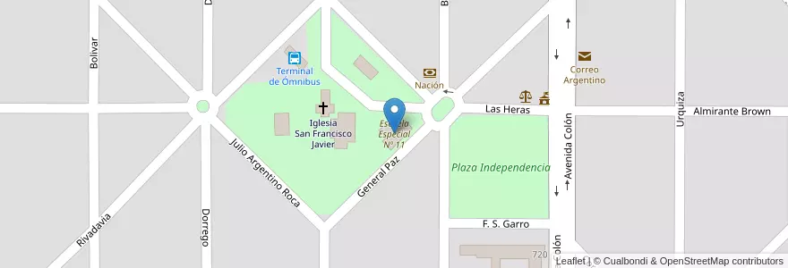 Mapa de ubicacion de Escuela Especial Nº 11 en アルゼンチン, ラ・パンパ州, Departamento Guatraché, Municipio De Guatraché.