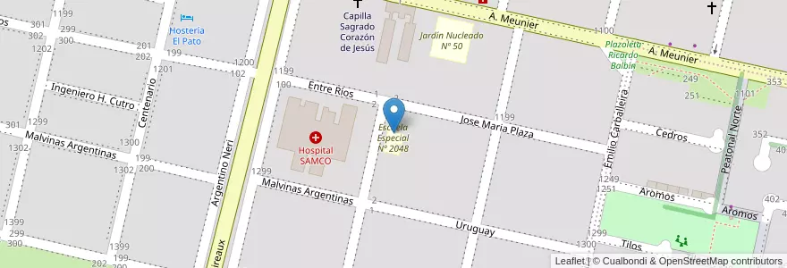 Mapa de ubicacion de Escuela Especial Nº 2048 en 아르헨티나, Santa Fe, Departamento General López, Municipio De Rufino.