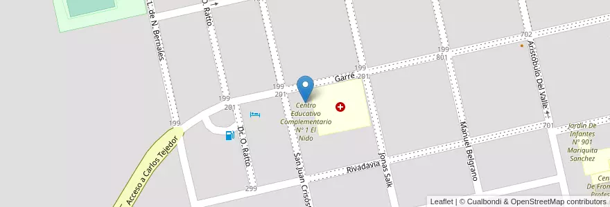 Mapa de ubicacion de Escuela Especial Nº 501 en Arjantin, Buenos Aires, Partido De Carlos Tejedor, Carlos Tejedor, Carlos Tejedor.