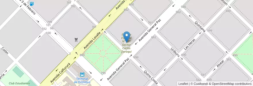 Mapa de ubicacion de Escuela Especial Nº 501 Doctor Carlos Daroqui en Arjantin, Buenos Aires, Partido De Bolívar, Bolívar.