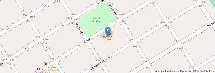 Mapa de ubicacion de Escuela Especial Nº 505 en الأرجنتين, بوينس آيرس, Partido De Almirante Brown, Rafael Calzada.