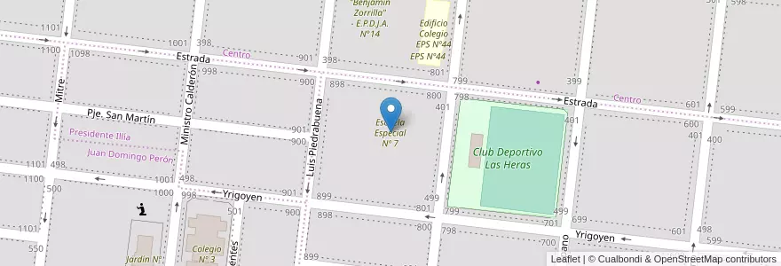 Mapa de ubicacion de Escuela Especial Nº 7 en Argentinien, Chile, Provinz Santa Cruz, Las Heras, Deseado, Las Heras.