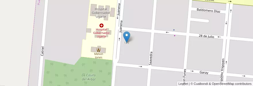 Mapa de ubicacion de Escuela Especial Nº501 Gral. Manuel Belgrano en آرژانتین, استان بوئنوس آیرس, Partido De Puan, Puan.