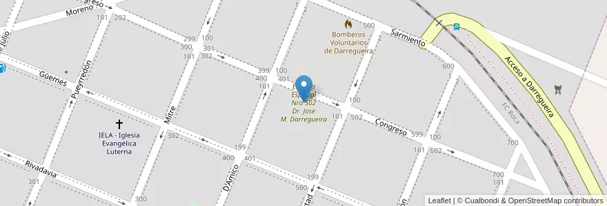 Mapa de ubicacion de Escuela Especial Nro 502 Dr. Jose M. Darregueira en Argentinië, Buenos Aires, Partido De Puan, Darregueira.