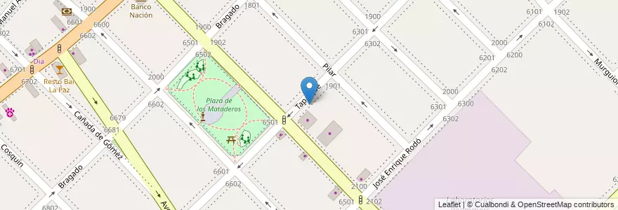Mapa de ubicacion de Escuela Evangelico de Nueva Chicago, Mataderos en الأرجنتين, Ciudad Autónoma De Buenos Aires, Comuna 9, Buenos Aires.
