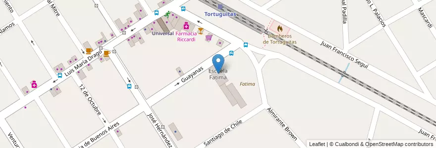 Mapa de ubicacion de Escuela Fatima en Argentina, Buenos Aires, Partido De Malvinas Argentinas, Tortuguitas.