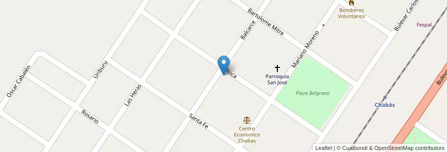 Mapa de ubicacion de Escuela Fiscal 142 en Arjantin, Santa Fe, Departamento Caseros, Municipio De Chabás.