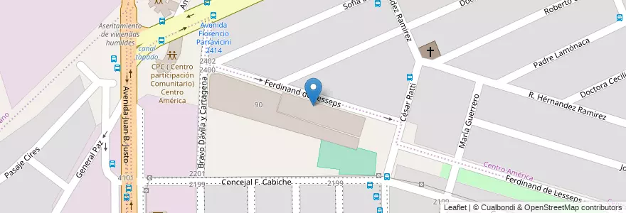 Mapa de ubicacion de Escuela Francisco Antonio Rizzuto en Argentina, Córdoba, Departamento Capital, Pedanía Capital, Córdoba, Municipio De Córdoba.
