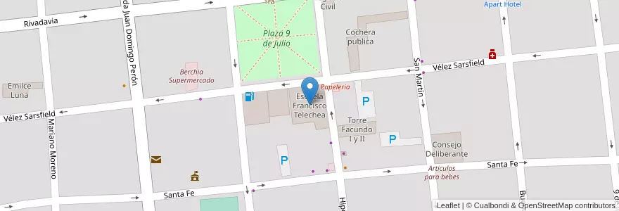Mapa de ubicacion de Escuela Francisco Telechea en Аргентина, Ла-Риоха, Departamento Capital, La Rioja.