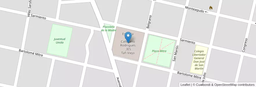Mapa de ubicacion de Escuela Fray Calletano Rodrigues _IES Tafí Viejo en Аргентина, Тукуман, Departamento Tafí Viejo, Tafí Viejo.