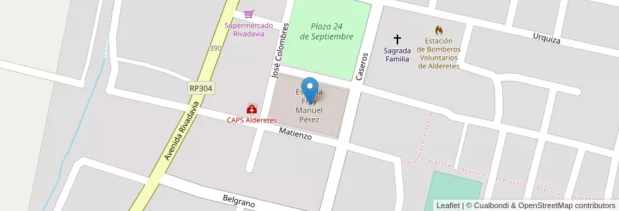 Mapa de ubicacion de Escuela Fray Manuel Pérez en 阿根廷, Tucumán, Departamento Cruz Alta, Alderetes.