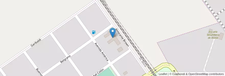 Mapa de ubicacion de Escuela Gendarme Argentino en الأرجنتين, سانتا في, Departamento Rosario, Municipio De Alvear, Alvear.