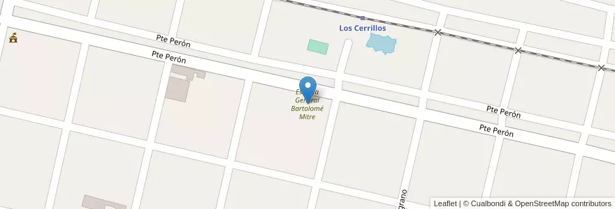 Mapa de ubicacion de Escuela General Bartolomé Mitre en Аргентина, Кордова, Departamento San Javier, Pedanía Dolores, Comuna De Los Cerrillos.