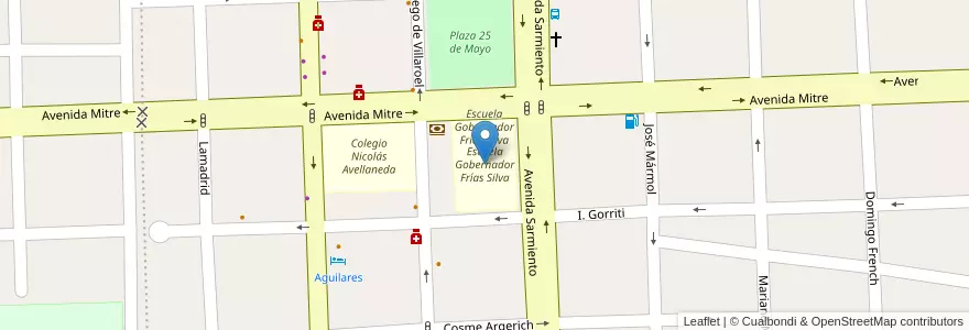Mapa de ubicacion de Escuela Gobernador Frías Silva en Arjantin, Tucumán, Departamento Río Chico, Aguilares, Municipio De Aguilares.