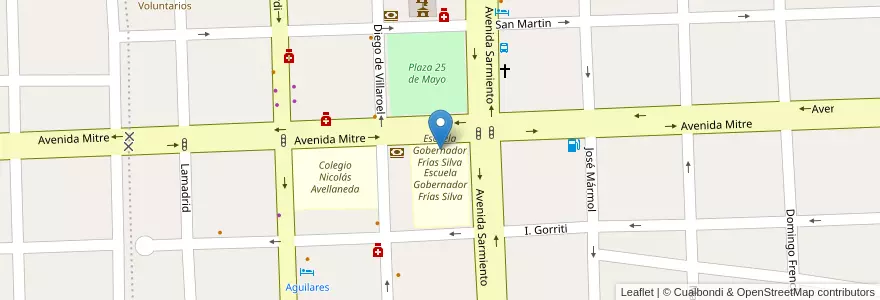 Mapa de ubicacion de Escuela Gobernador Frías Silva en Arjantin, Tucumán, Departamento Río Chico, Aguilares, Municipio De Aguilares.