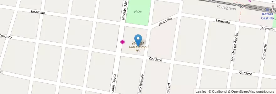 Mapa de ubicacion de ESCUELA Gral Mosconi Nº1 en الأرجنتين, بوينس آيرس, Partido De La Matanza, Rafael Castillo.