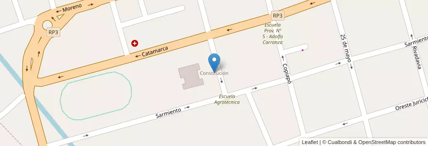 Mapa de ubicacion de Escuela Gral. San Martín / IEST en 阿根廷, Catamarca, Departamento Tinogasta, Municipio De Tinogasta, Tinogasta.