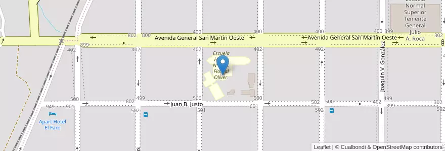 Mapa de ubicacion de Escuela Hogar N° 114. Floreal Oliver. en Argentinië, La Pampa, Municipio De Santa Rosa, Departamento Capital, Santa Rosa.
