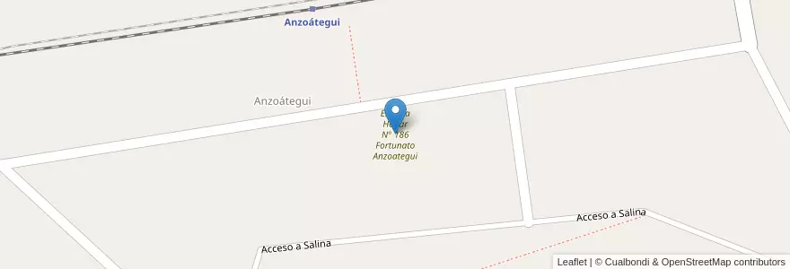 Mapa de ubicacion de Escuela Hogar N° 186 Fortunato Anzoategui en الأرجنتين, La Pampa, Municipio De La Adela, Departamento Caleu Caleu.