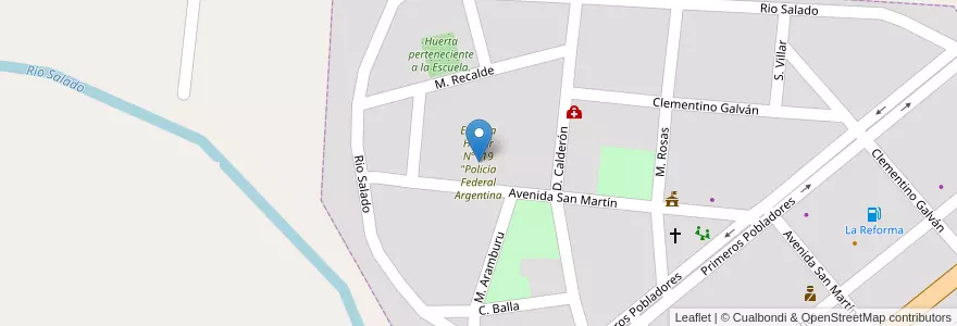 Mapa de ubicacion de Escuela Hogar N°119 "Policía Federal Argentina en آرژانتین, La Pampa, Departamento Limay Mahuida, Comisión De Fomento De La Reforma, La Reforma.