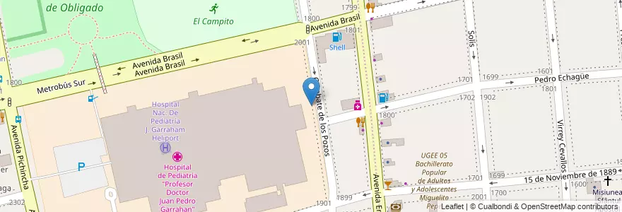 Mapa de ubicacion de Escuela Hospitalaria 02 Doctor J. P. Garrahan, Parque Patricios en Аргентина, Буэнос-Айрес, Comuna 4, Буэнос-Айрес.